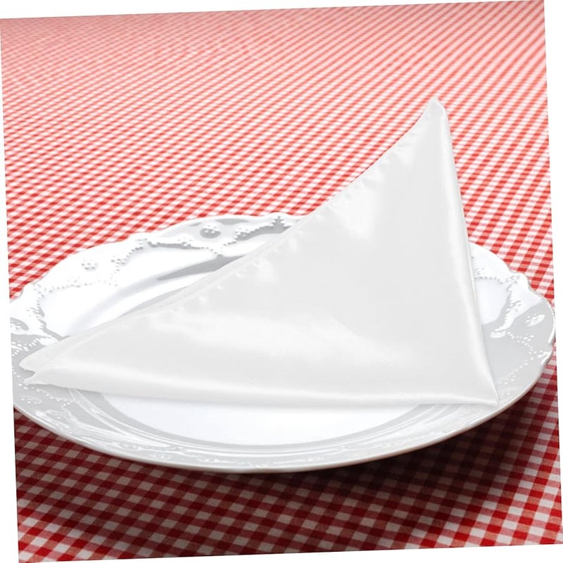 10 قطعة مناديل الساتان المربعة للعشاء ذات نسيج مخيط عالي الكثافة لحفلات الزفاف والمطاعم - Image 5